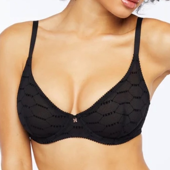 Savage X Fenty Flocked Logo Unlined Bra